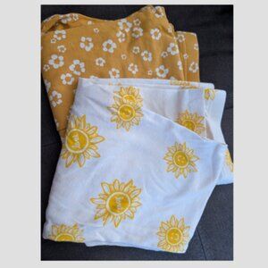 Cute Trendy Pair of Mustard and White Girls Tights Leggings